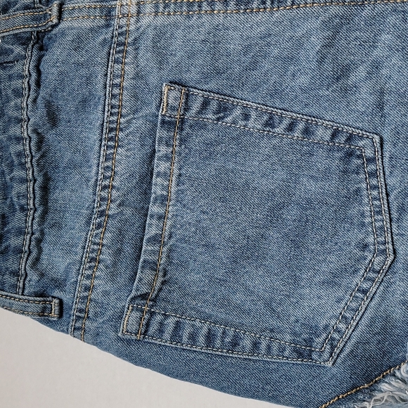 ALTER'D STATE Embroidered Trim Denim Jean Shorts Festival Frayed - Picture 8 of 10